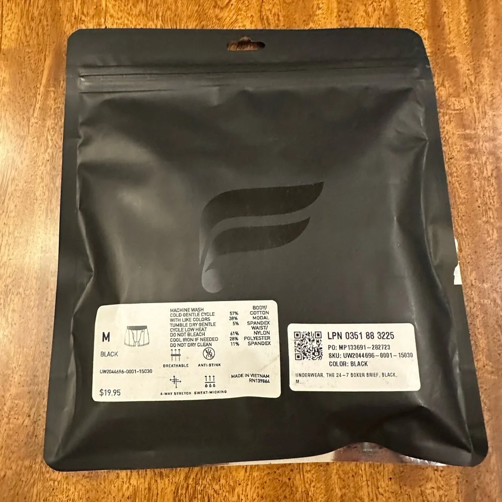 FABLETICS men’s THE 24-7 BOXER BRIEF BLACK